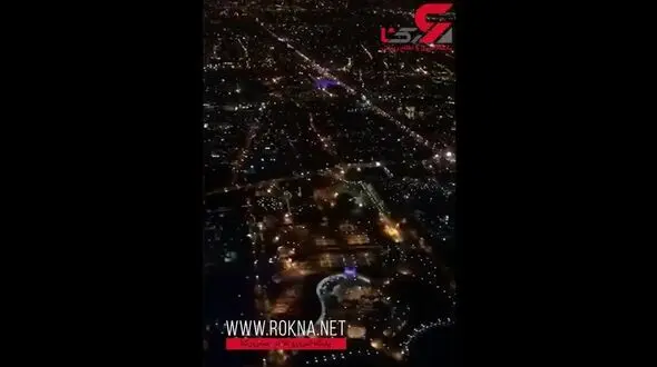 فیلم هوایی از تهران در آتش بازی شب چهارشنبه سوری