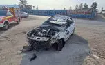 واژگونی مرگبار در جاده خاوران / راننده سمند بی‌هوش از لاشه خودرو بیرون کشیده شد + تصاویر