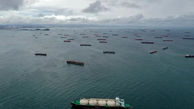 فیلم/ صف طولانی کشتی‌ها در کانال پاناما در پی خشکسالی 