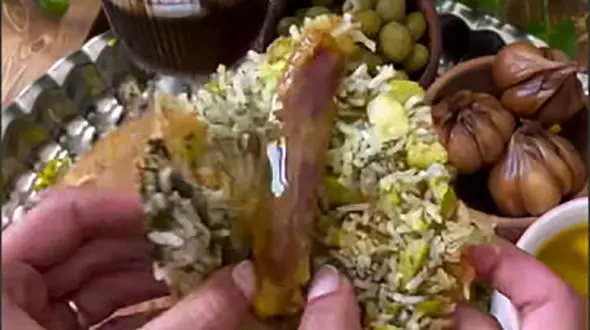 طرز تهیه باقالی پلو با ماهیچه به روشی متفاوت + فیلم