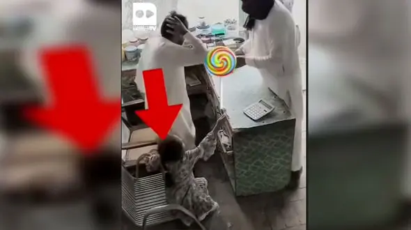 فیلم معصومیتِ یک دختر بچه / دزد مسلح شرمنده شد و فرار کرد