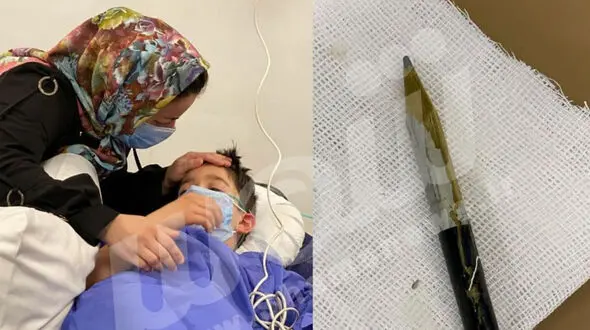قورت دادن مداد توسط پسر 8 ساله تبریزی