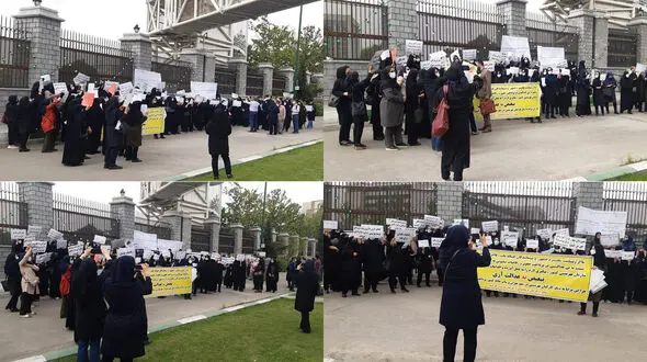 تجمع کارکنان بهزیستی شهر تهران در مقابل مجلس / تجمع کنندگان خواستار حقوق برابر با کارکنان بهزیستی کشور شدند + فیلم