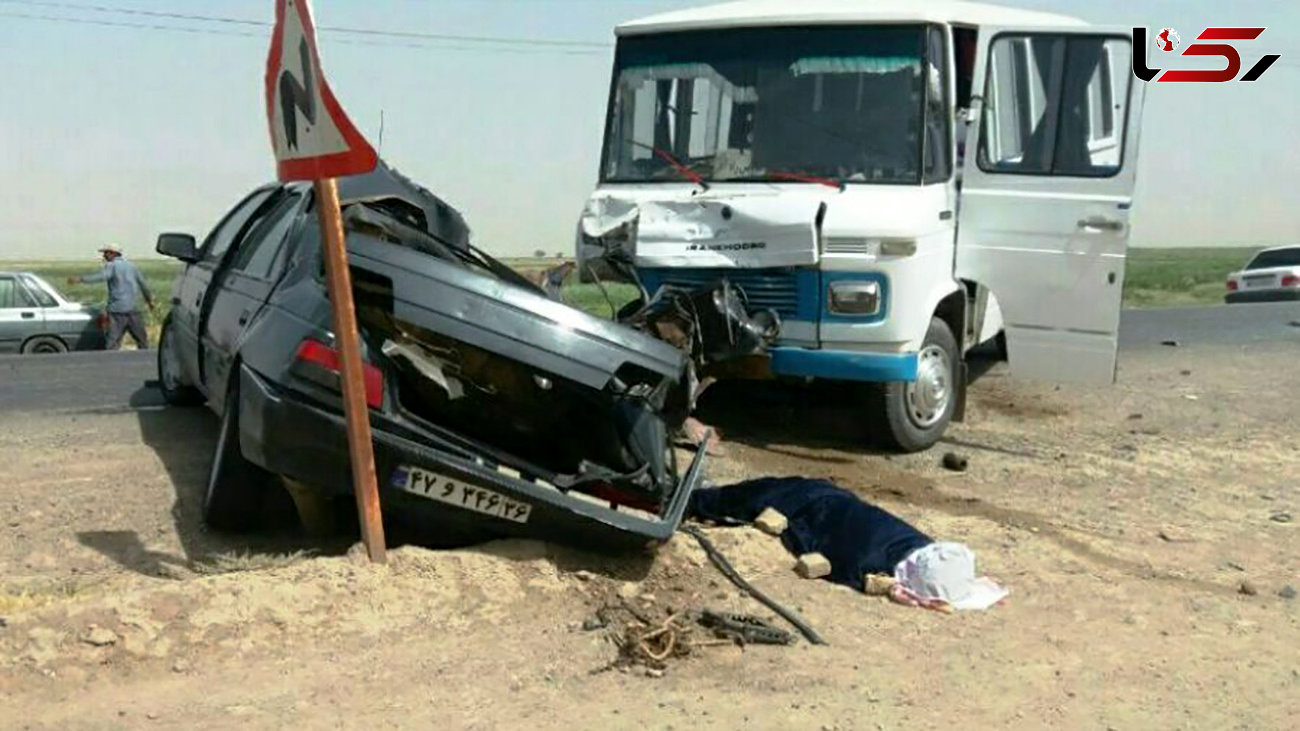 حادثه خونین برای 10 زن و مرد در تصادف پژو با مینی بوس / در آذربایجان شرقی رخ داد