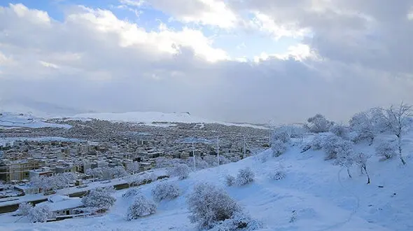 بارش زیبای برف در استان کردستان + فیلم 