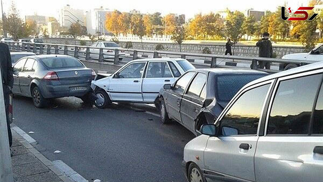 یک کشته و 2 مصدوم در تصادف 5 خودرو در البرز