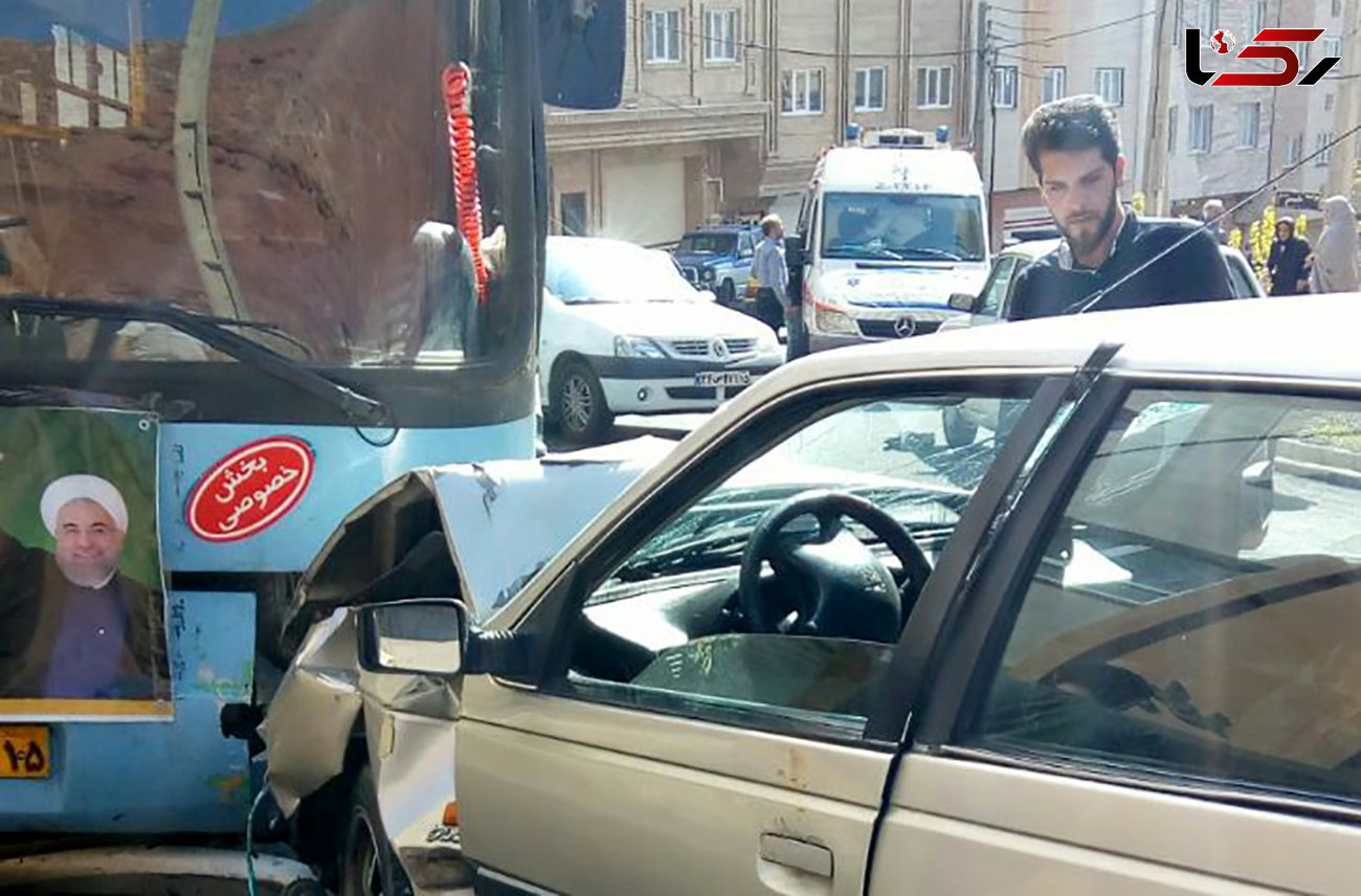 برخورد مرگبار اتوبوس شرکت واحد با پژو در تبریز + عکس 