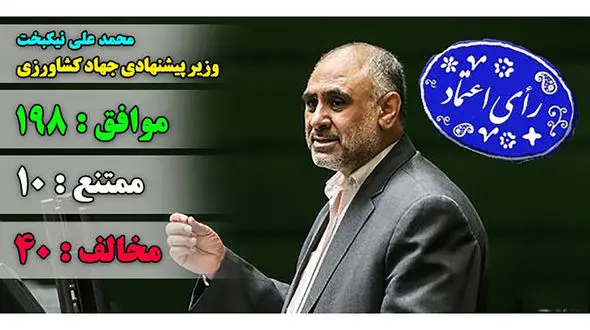 محمدعلی نیکبخت وزیر جهاد کشاورزی شد