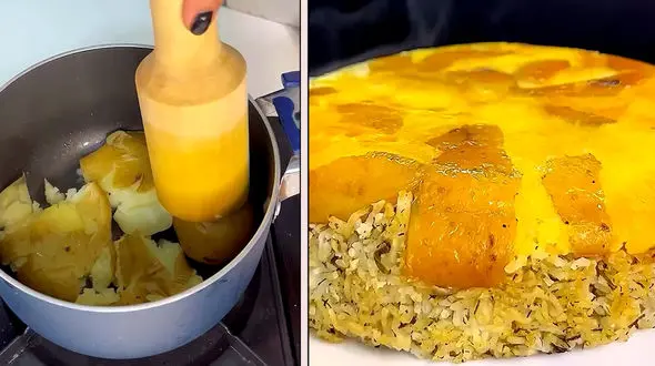 با آموزش پخت یک ته دیگ متفاوت موافقید؟ / فیلم