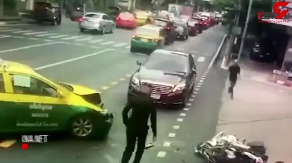 فیلم لحظه تصادف شدید موتور پلیس اسکورت