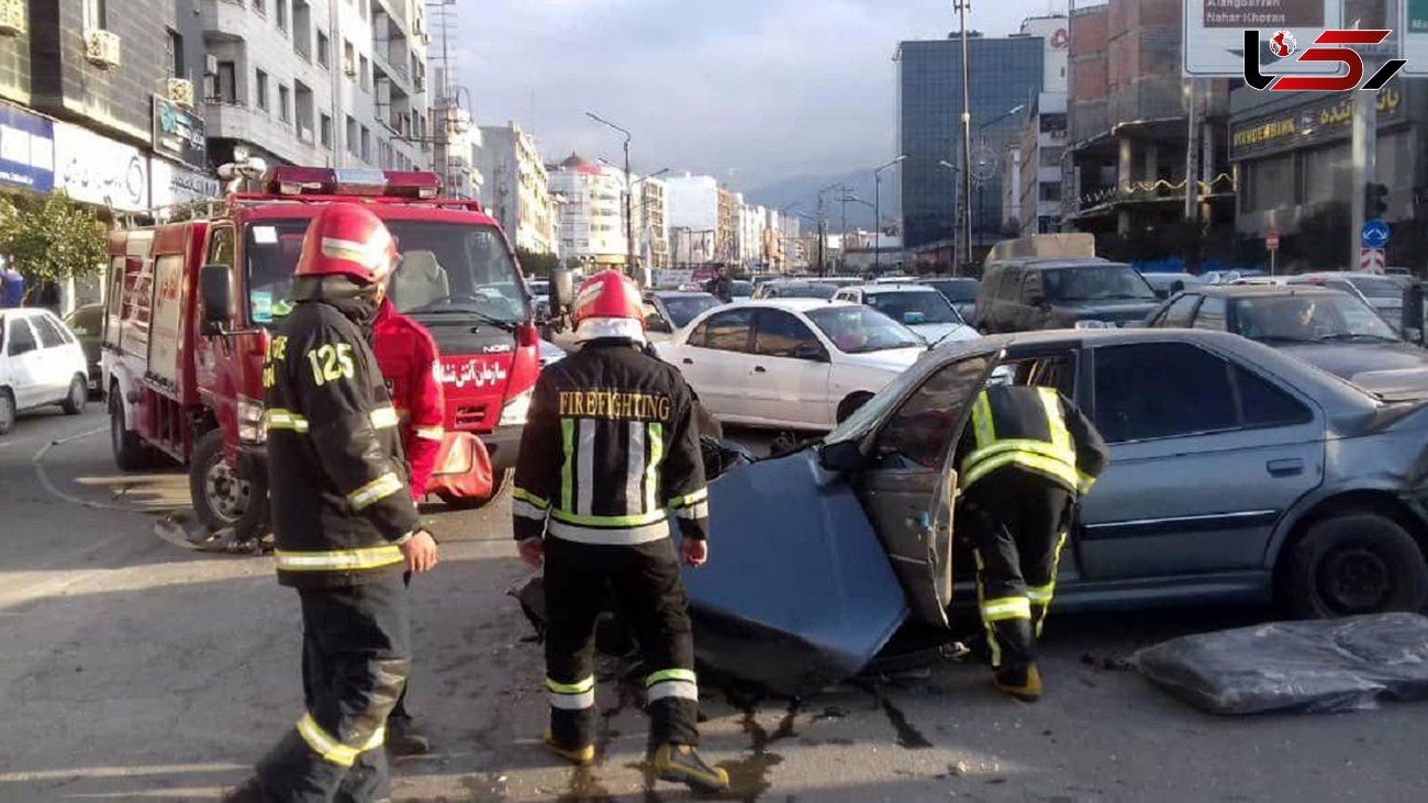 فیلم تصادف شدید در خیابان اصلی گرگان /  پاترول چپ کرد + عکس