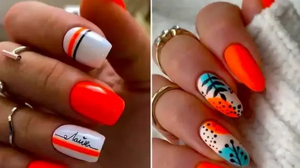 طراحی ناخن نارنجی؛ 15 مدل جذاب برای زیبایی مدرن و مینیمال