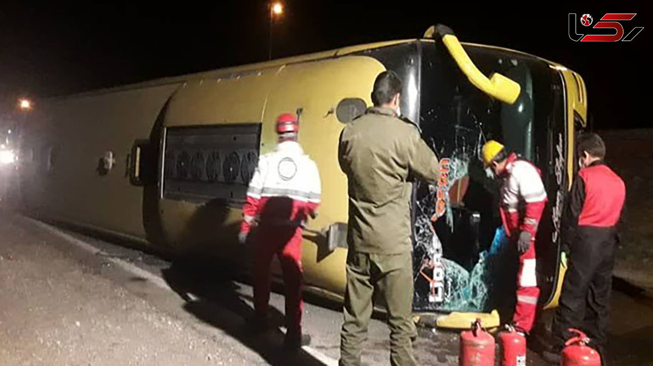 واژگونی اتوبوس مسافربری در جاده کرمانشاه _ لرستان