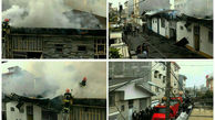 آتش سوزی شدید چندین خانه در محله دیانتی رشت
