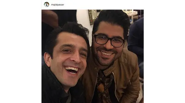 سلفی خندان یک بازیگر با خواننده محبوب این روزها