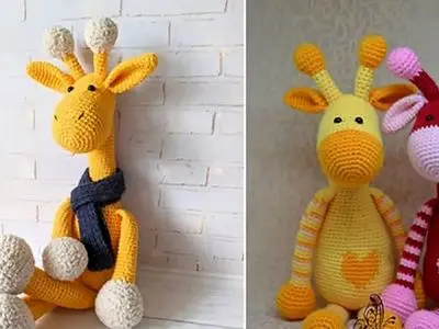 عروسک‌ زرافه بافتنی دخترانه؛ زیبایی دکور اتاق کودک با 15 سبک خاص