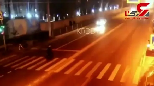 عاقبت تلخ دویدن یهویی وسط خیابان + فیلم