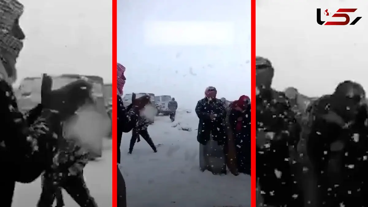 فیلم رقص و اسکی عربستانی ها با دشداشه روی برف