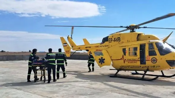 عملیات فوری اورژانس هوایی تهران برای بیمار سکته مغزی