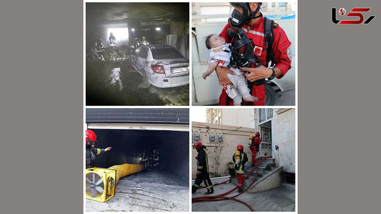 نجات ۹ زن و مرد و کودک از آتش سوزی یک خانه در مشهد 