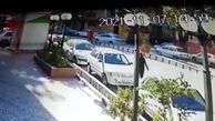 فیلم لحظه له شدن خودروهای پارک شده در خیابان/ راننده زن پا به فرار گذاشت