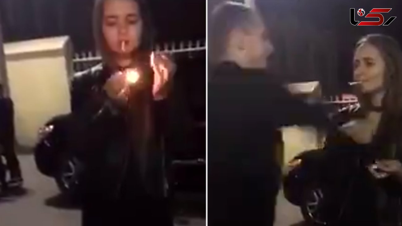 کتک زدن زن جوان به خاطر کشیدن سیگار در خیابان+فیلم لحظه درگیری و عکس