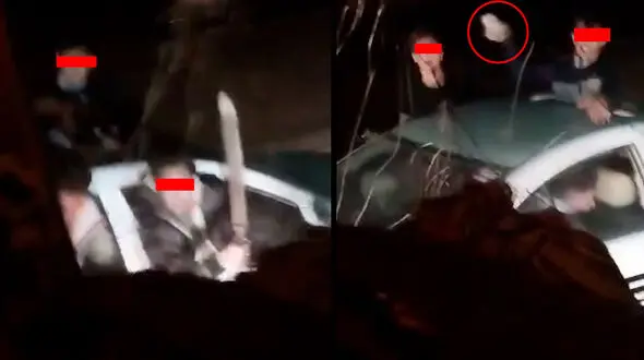 فیلم / حمله وحشتناک سرنشینان 2 خودروی سواری به یک اتوبوس مسافربری در جاده کرمان