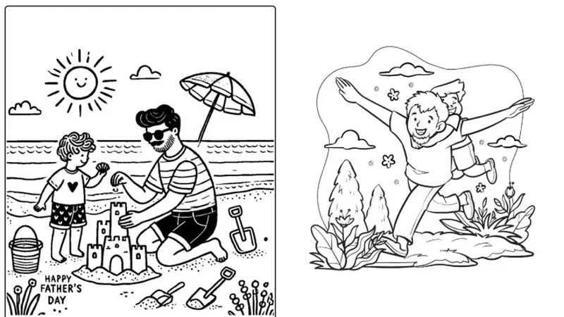 رنگ آمیزی نقاشی روز پدر یا ابزار مناسب