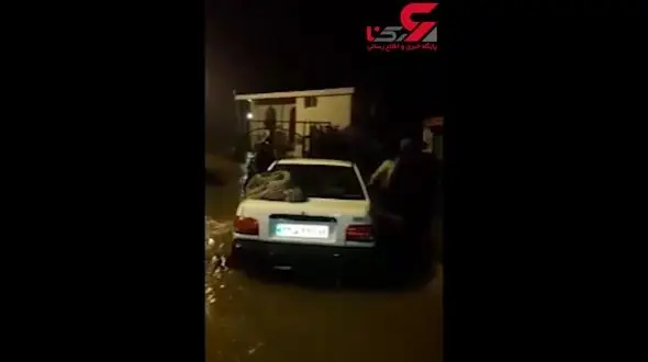 آبگرفتگی گسترده معابر در روستای پسنده‌علیا + فیلم