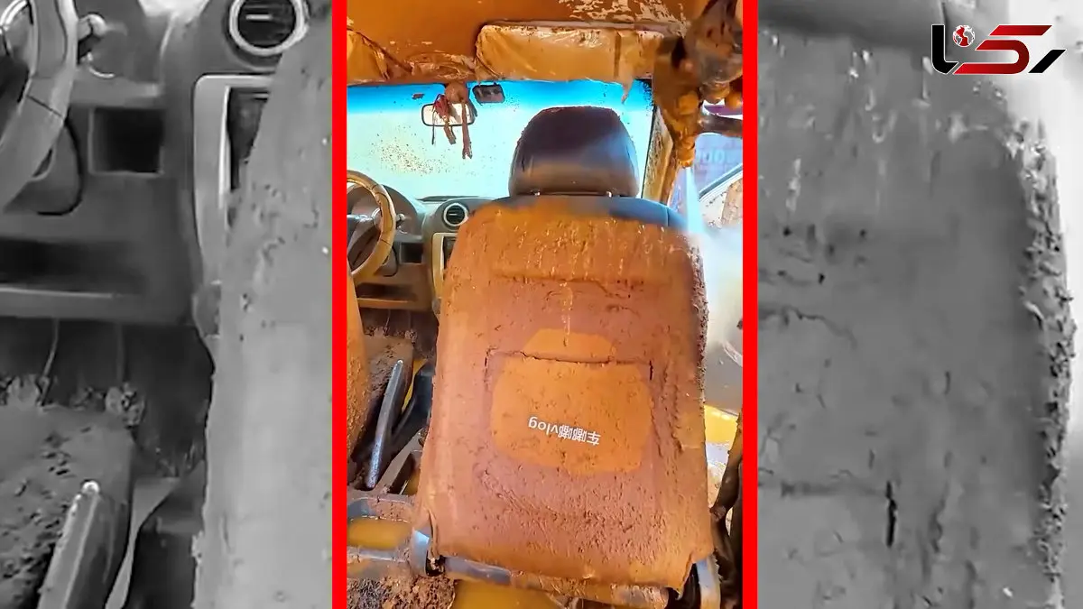 فیلم شست و شوی خودرویی که در گل دفن شده بود