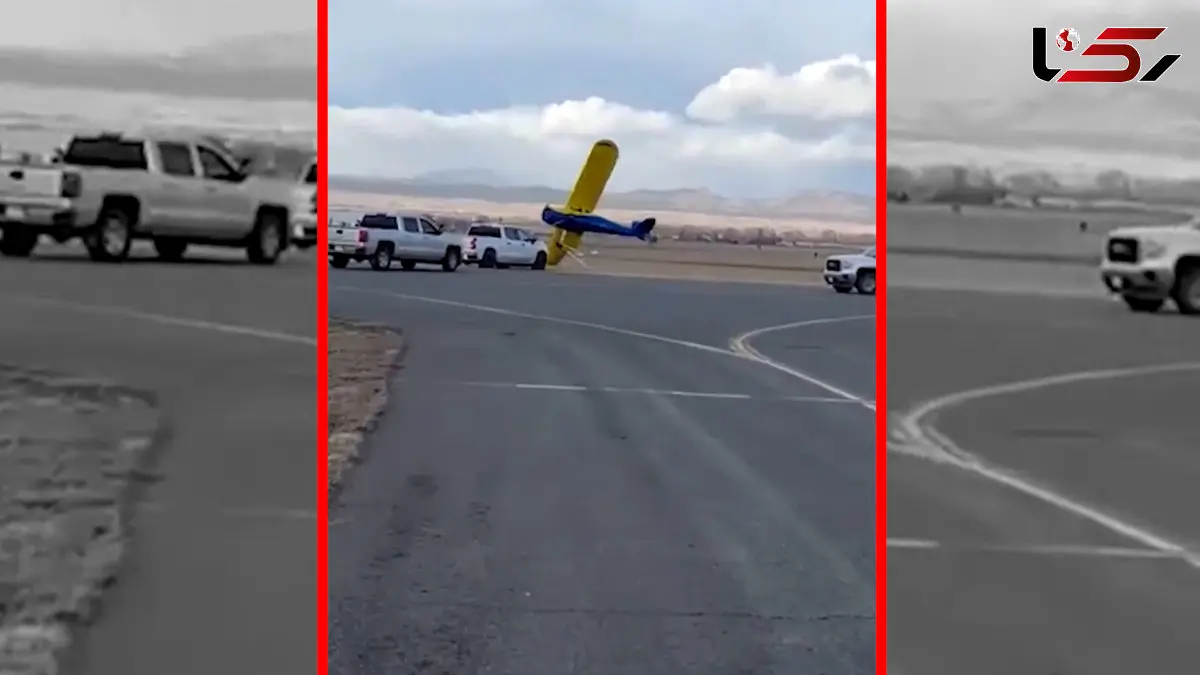 فیلم آسیب دیدن هواپیما به دلیل باد شدید در مونتانا