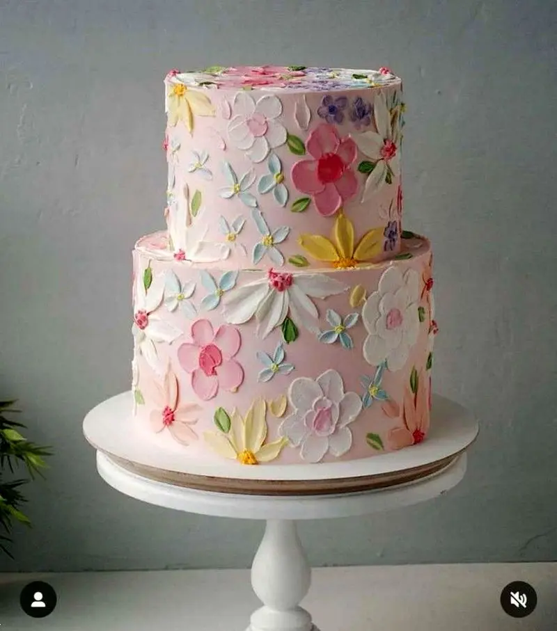 کیک تولد دو طبقه دخترانه شیک | 20 طرح متنوع و جدید کیک تولد دخترانه دو طبقه شیک بسیار لاکچری