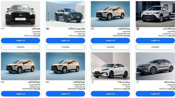 قیمت 8 خودرو وارداتی اعلام شد