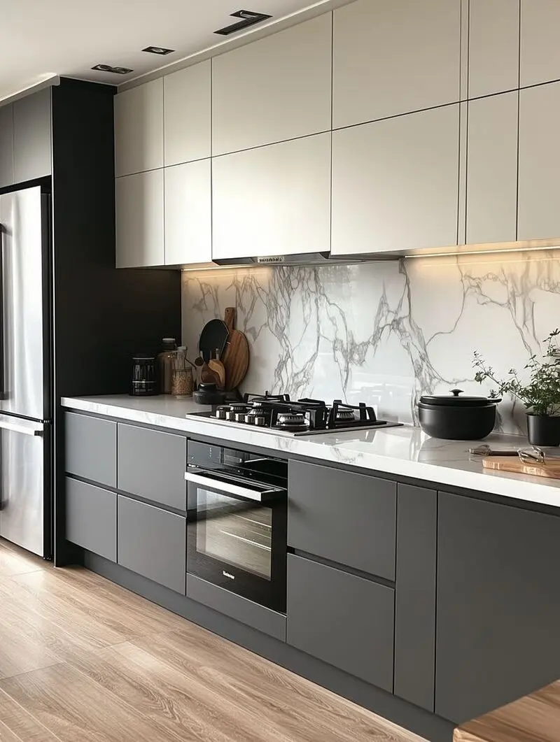 تصاویر کابینت دو رنگ