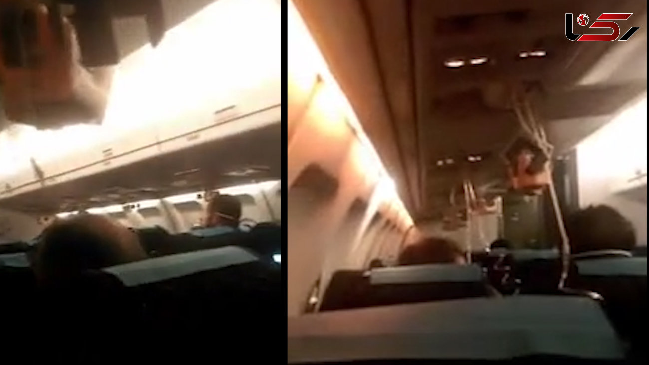 فیلم وحشت در هواپیمای تهران به مشهد/ مسافران ماسک اکسیژن زدند