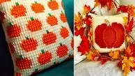 15 مدل خاص کوسن بافتنی کدو تنبل برای دکوراسیون نوستالژیک پاییز