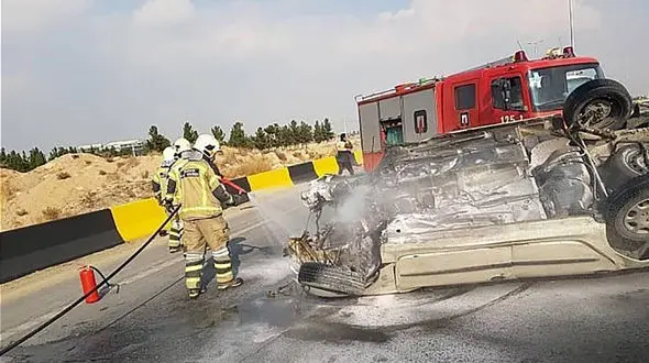 نخستین تصاویر از حادثه تهران قم 