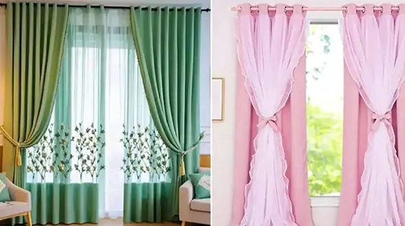 پرده رنگی اتاق خواب با پارچه های طبیعی؛ 15مدل شیک و آسان برای انتخاب