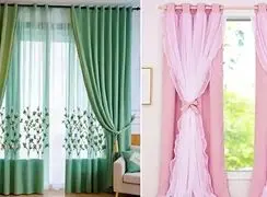 پرده رنگی اتاق خواب با پارچه های طبیعی؛ 15مدل شیک و آسان برای انتخاب