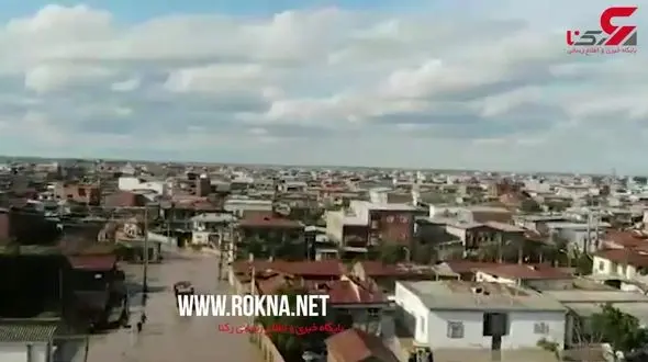فیلم هوایی از سیل در آق قلا / عمیق فاجعه را ببیند 