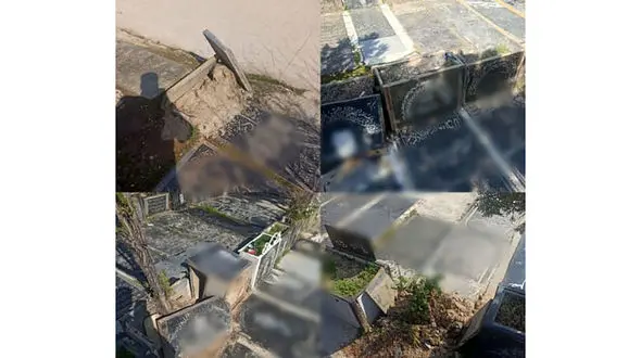 سرقت حرفه ای در قبرستان / کرج + عکس 