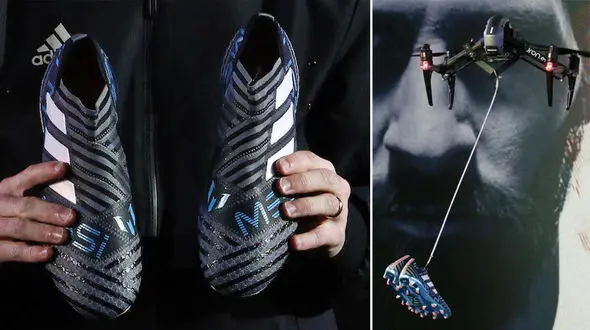 تحویل کفش های جدید مسی از آسمان  + فیلم