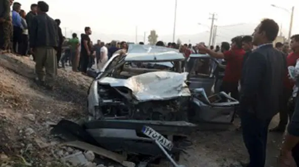 ۳ کشته و مصدوم در تصادف ۲ خودروی سواری + تصاویر 