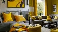 15 ایده جذاب برای دکور فضای نشیمن با تم زرد و رنگ‌ های خنثی