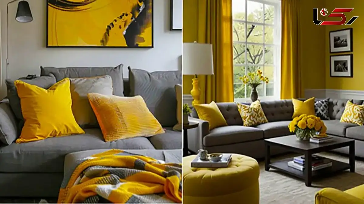 15 ایده جذاب برای دکور فضای نشیمن با تم زرد و رنگ‌ های خنثی