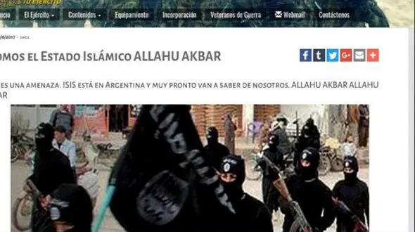  تصاویر داعش روی سایت اینترنتی ارتش آرژانتین! +عکس