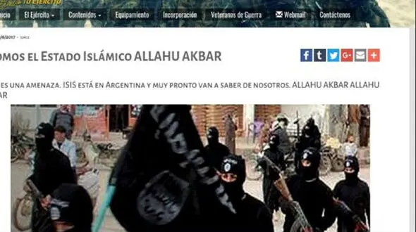  تصاویر داعش روی سایت اینترنتی ارتش آرژانتین! +عکس