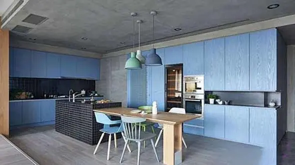 انرژیِ مثبت را با دکوراسیون آبی آشپزخانه تجربه کنید +عکس 