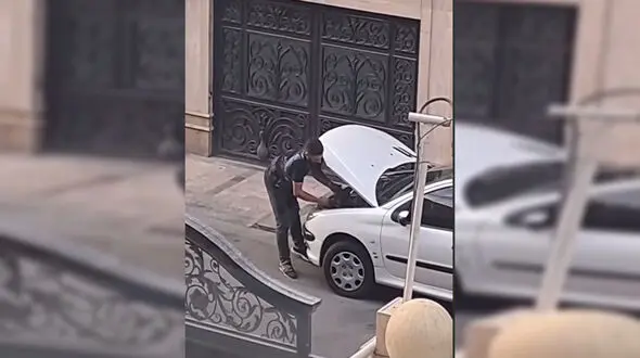 فیلم چهره باز دزدان تهران /  لحظه سرقت ایسوی  206 سفید در خیابان پیروزی