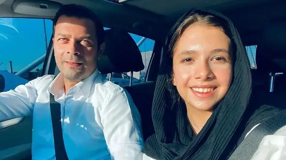 عکسی از نفس بازغی در کنار شهاب حسینی